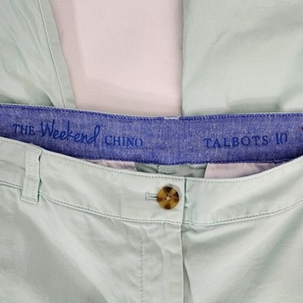 Talbots Womens The Weekend Chino Pants Size 10 Tapered Mint Green Casual Chic - Picture 7 of 8